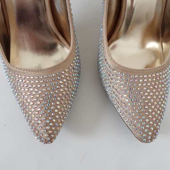 Candie's Rhinestone Embellished Pointed Toe Heels Size 9 Party Wedding - Picture 4 of 11